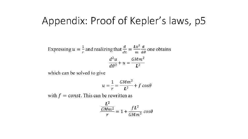 Appendix: Proof of Kepler’s laws, p 5 