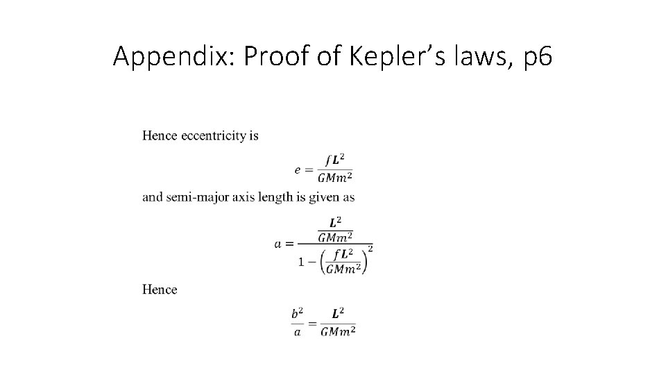 Appendix: Proof of Kepler’s laws, p 6 