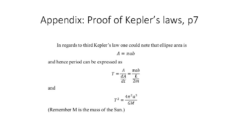 Appendix: Proof of Kepler’s laws, p 7 