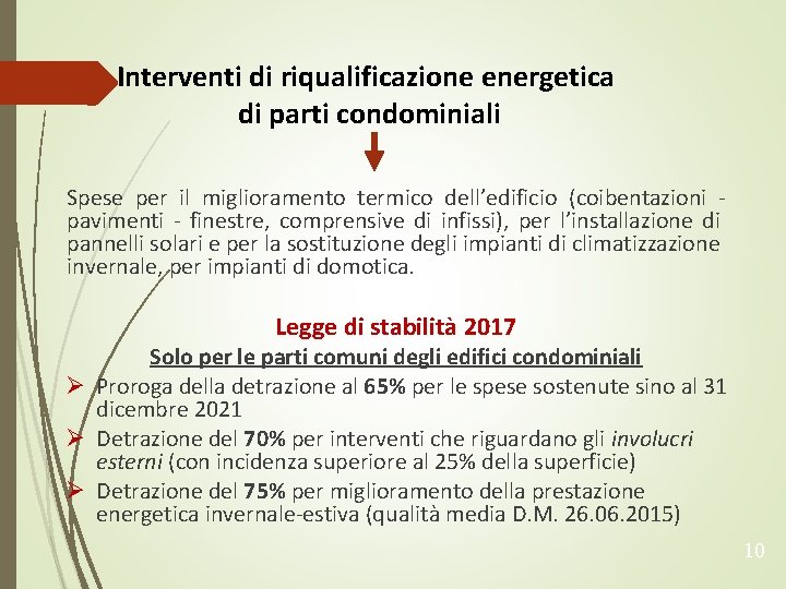 Interventi di riqualificazione energetica di parti condominiali Spese per il miglioramento termico dell’edificio (coibentazioni