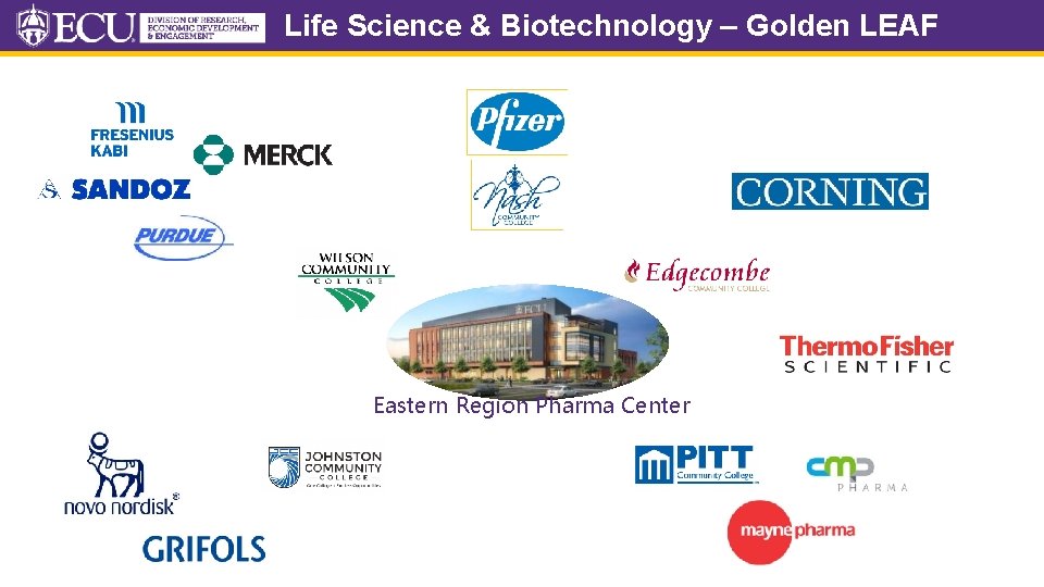 Life Science & Biotechnology – Golden LEAF Eastern Region Pharma Center 