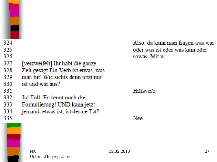 HS Unterrichtsgespräche 02. 2010 27 