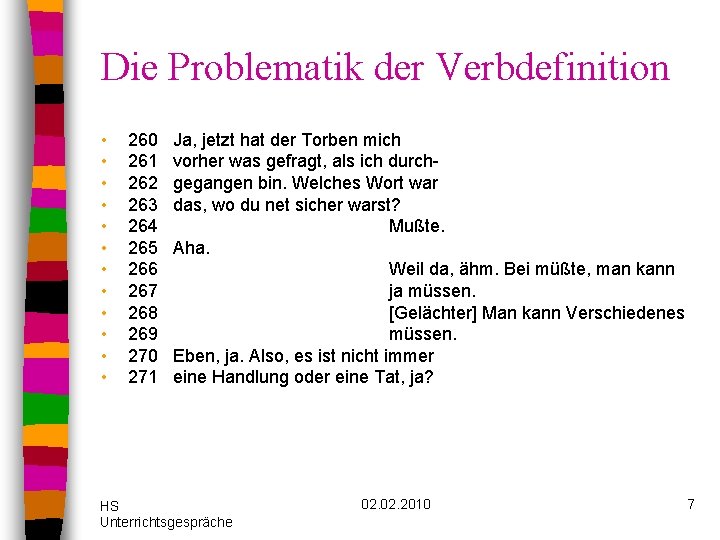 Die Problematik der Verbdefinition • • • 260 261 262 263 264 265 266