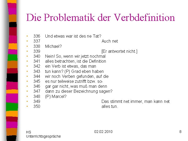 Die Problematik der Verbdefinition • • • • 336 337 338 339 340 341