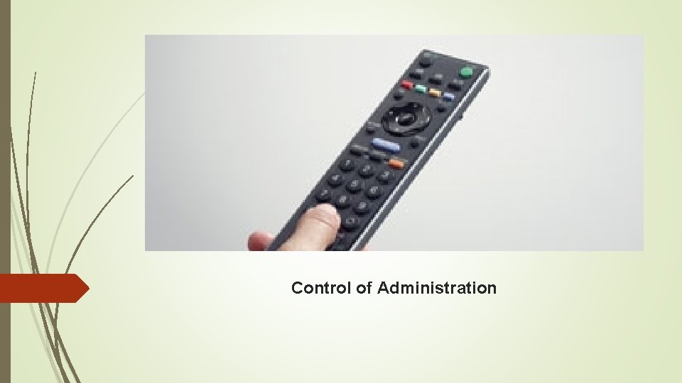 Control of Administration 