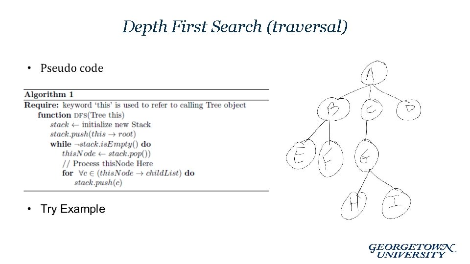 Depth First Search (traversal) • 