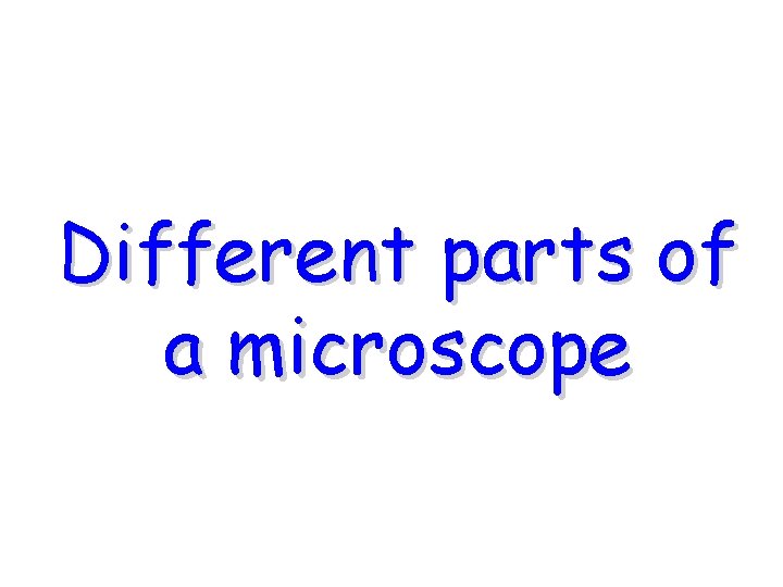 Different parts of a microscope 