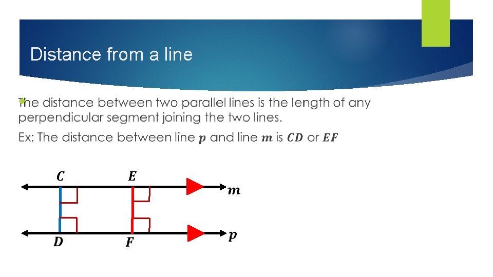Distance from a line 