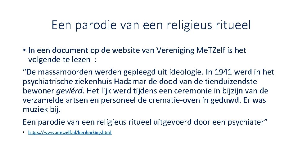 Een parodie van een religieus ritueel • In een document op de website van