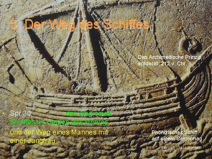 3. Der Weg des Schiffes Das Archimedische Prinzip entdeckt: 212 v. Chr. • Spr