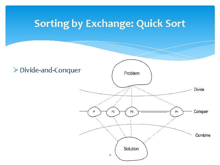 Sorting by Exchange: Quick Sort Ø Divide-and-Conquer 7 