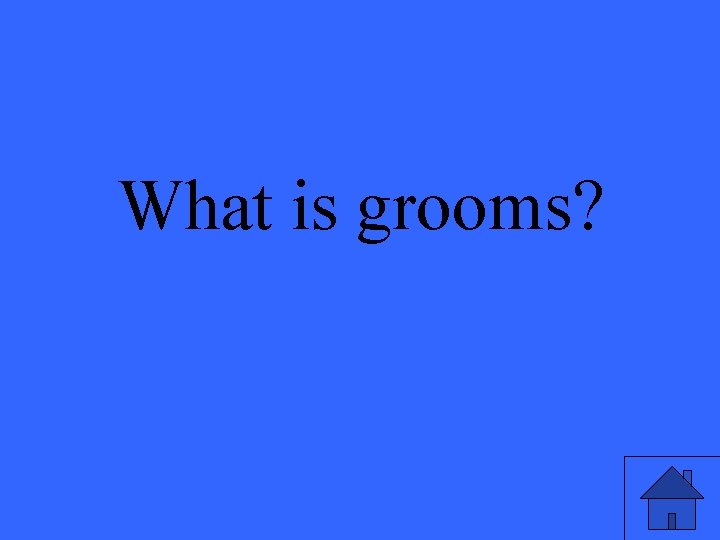 What is grooms? 