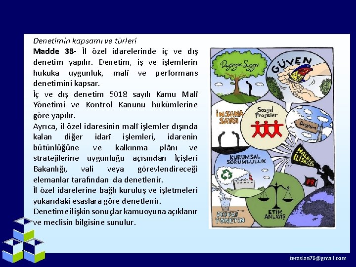 Denetimin kapsamı ve türleri Madde 38 - İl özel idarelerinde iç ve dış denetim