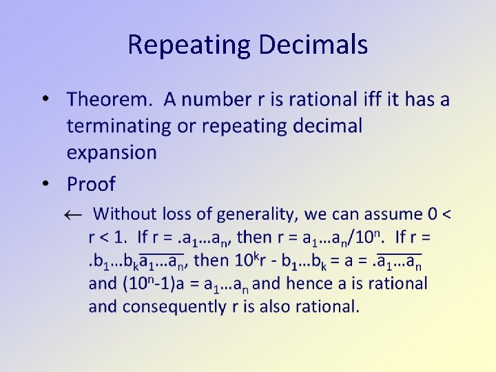 Repeating Decimals 