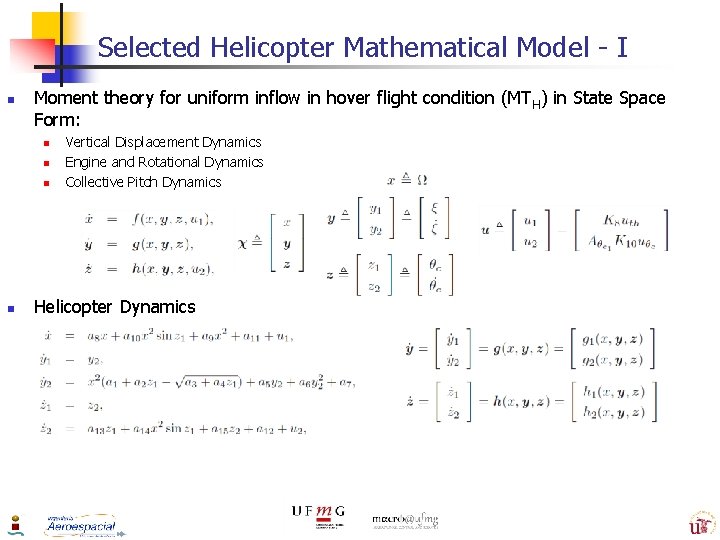 Selected Helicopter Mathematical Model - I n Moment theory for uniform inflow in hover