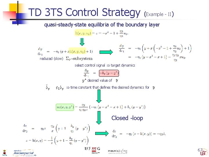 TD 3 TS Control Strategy (Example - II) quasi-steady-state equilibria of the boundary layer