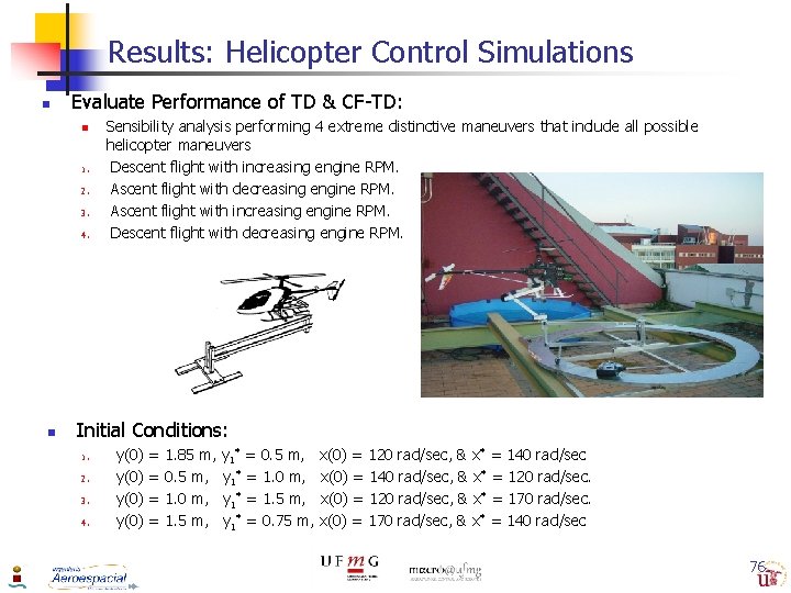 Results: Helicopter Control Simulations n Evaluate Performance of TD & CF-TD: n 1. 2.