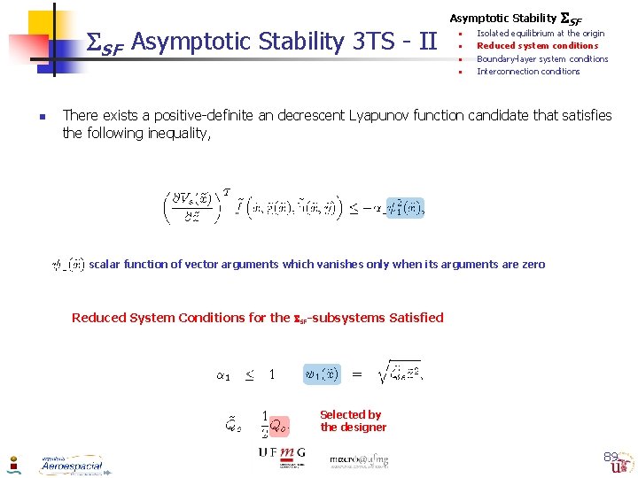 Asymptotic Stability SF Asymptotic Stability 3 TS - II n n n SF Isolated