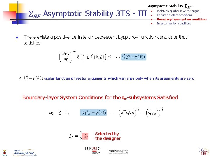 Asymptotic Stability SF Asymptotic Stability 3 TS - III n n n SF Isolated
