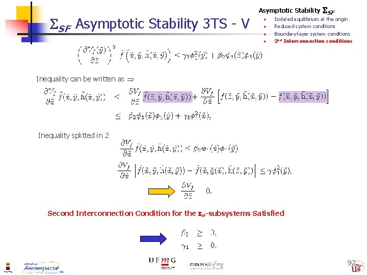 Asymptotic Stability SF Asymptotic Stability 3 TS - V n n SF Isolated equilibrium