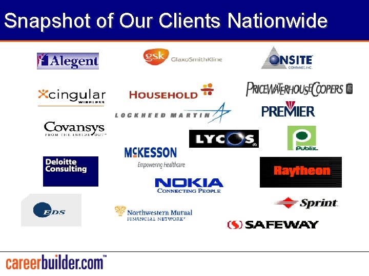 Snapshot of Our Clients Nationwide 