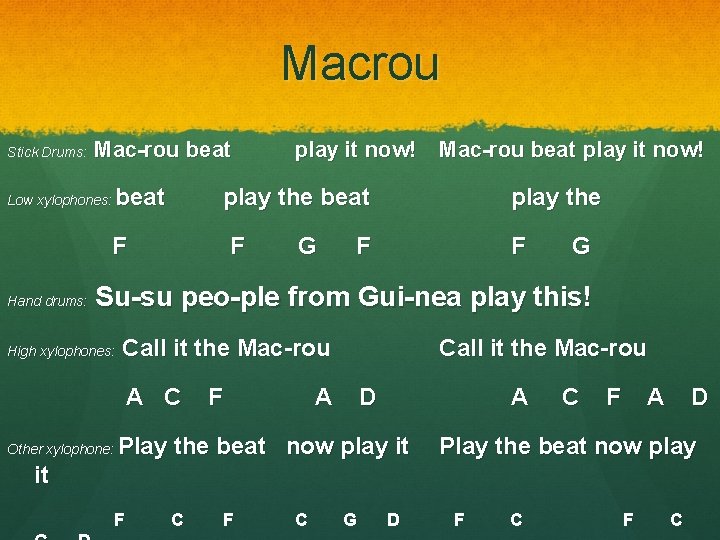 Macrou Stick Drums: Mac-rou beat play it now! beat play the F F F