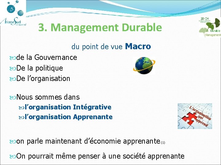 3. Management Durable du point de vue Macro de la Gouvernance De la politique