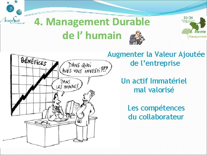 4. Management Durable de l’ humain Augmenter la Valeur Ajoutée de l’entreprise Un actif