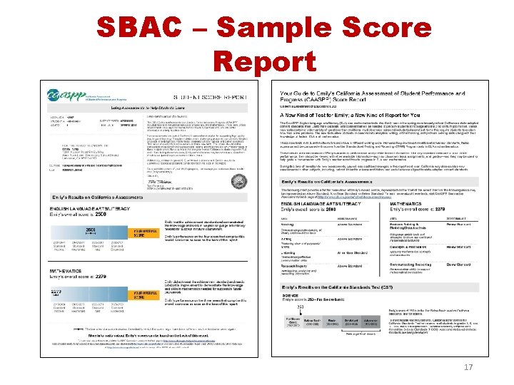 SBAC – Sample Score Report 17 