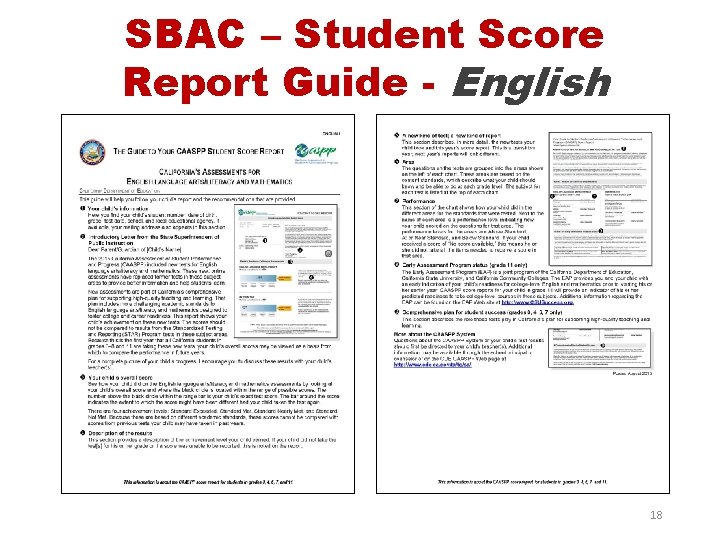 SBAC – Student Score Report Guide - English 18 