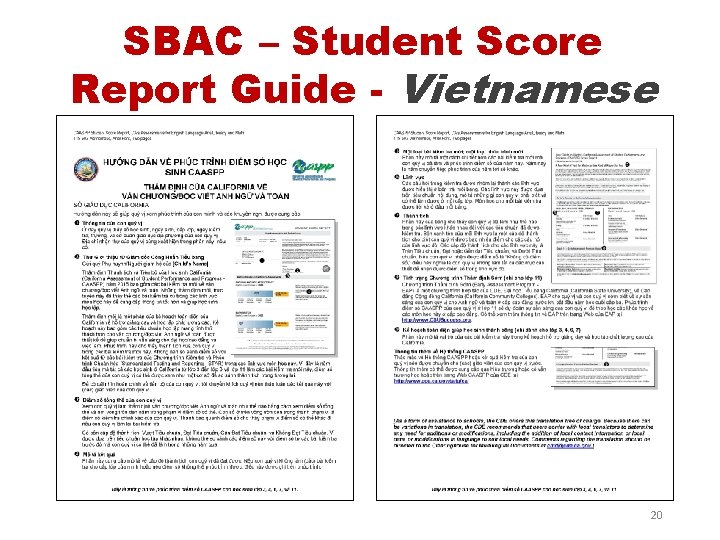 SBAC – Student Score Report Guide - Vietnamese 20 