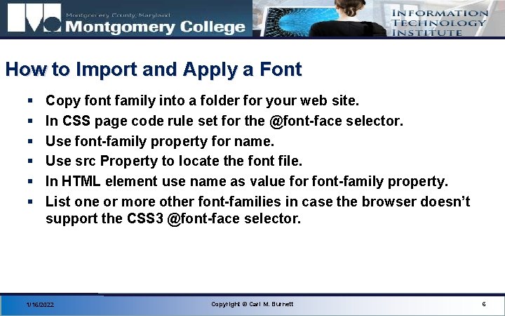 How to Import and Apply a Font § § § Copy font family into