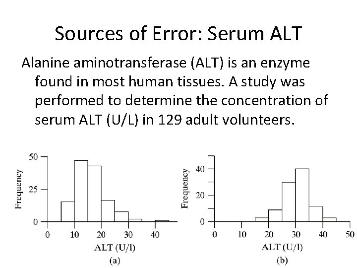 Sources of Error: Serum ALT Alanine aminotransferase (ALT) is an enzyme found in most