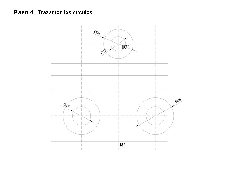 Paso 4: Trazamos los círculos. 