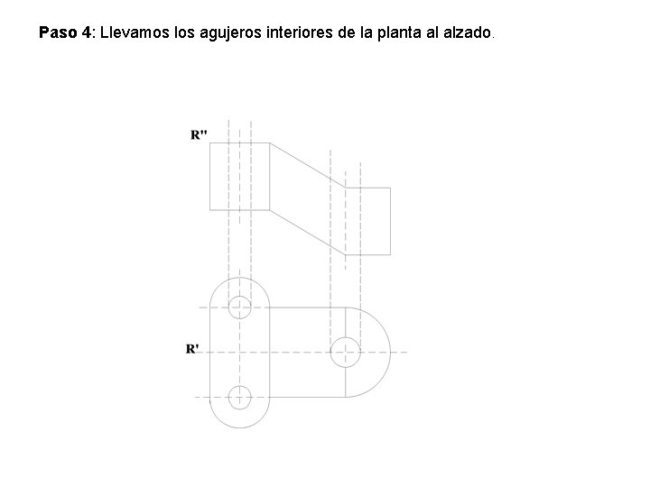 Paso 4: Llevamos los agujeros interiores de la planta al alzado. 