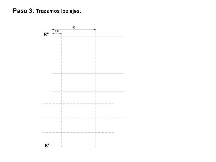 Paso 3: Trazamos los ejes. 