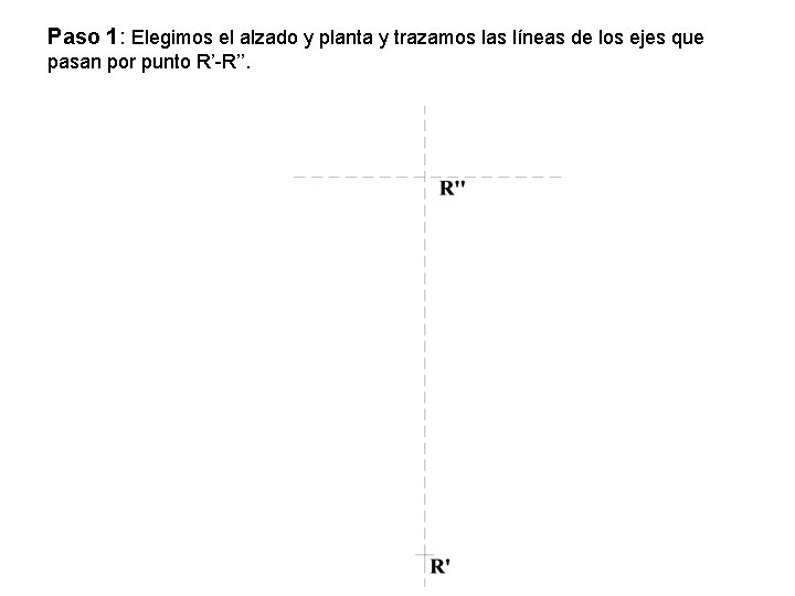 Paso 1: Elegimos el alzado y planta y trazamos las líneas de los ejes