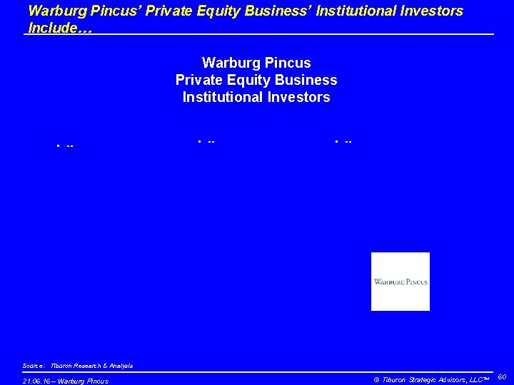 Warburg Pincus’ Private Equity Business’ Institutional Investors Include… Warburg Pincus Private Equity Business Institutional