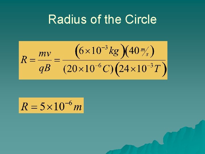 Radius of the Circle Radius of the Circle