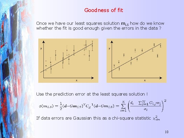 Goodness of fit Once we have our least squares solution m. LS how do