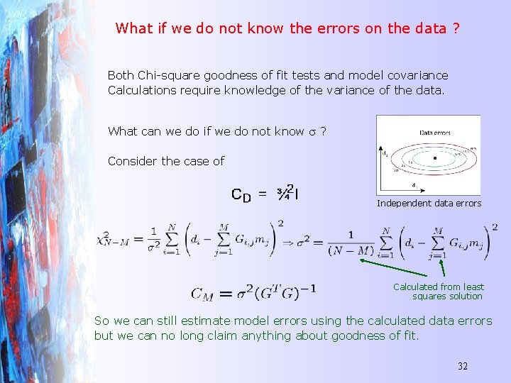 What if we do not know the errors on the data ? Both Chi-square