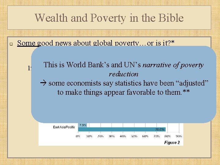 Wealth and Poverty in the Bible q Some good news about global poverty…or is