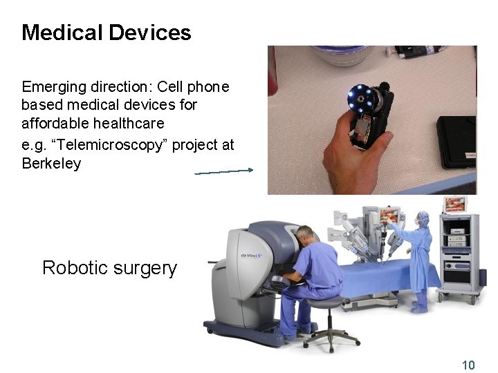 Medical Devices Emerging direction: Cell phone based medical devices for affordable healthcare e. g.