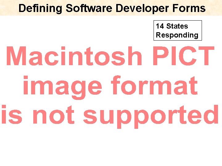 Defining Software Developer Forms 14 States Responding 