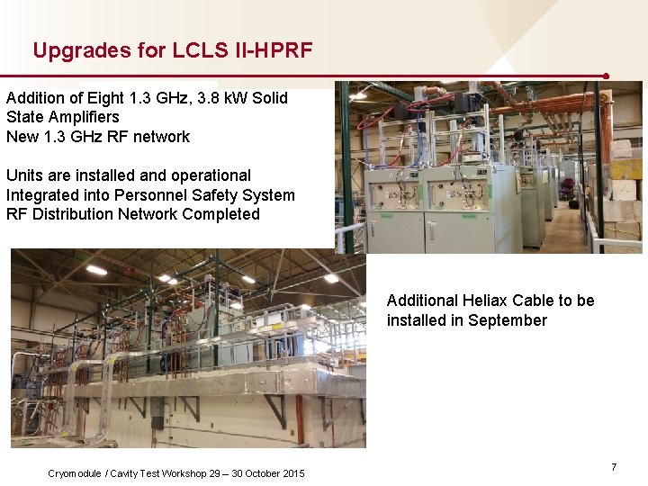 Upgrades for LCLS II-HPRF Addition of Eight 1. 3 GHz, 3. 8 k. W