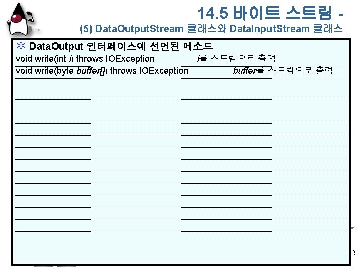 14. 5 바이트 스트림 (5) Data. Output. Stream 클래스와 Data. Input. Stream 클래스 T
