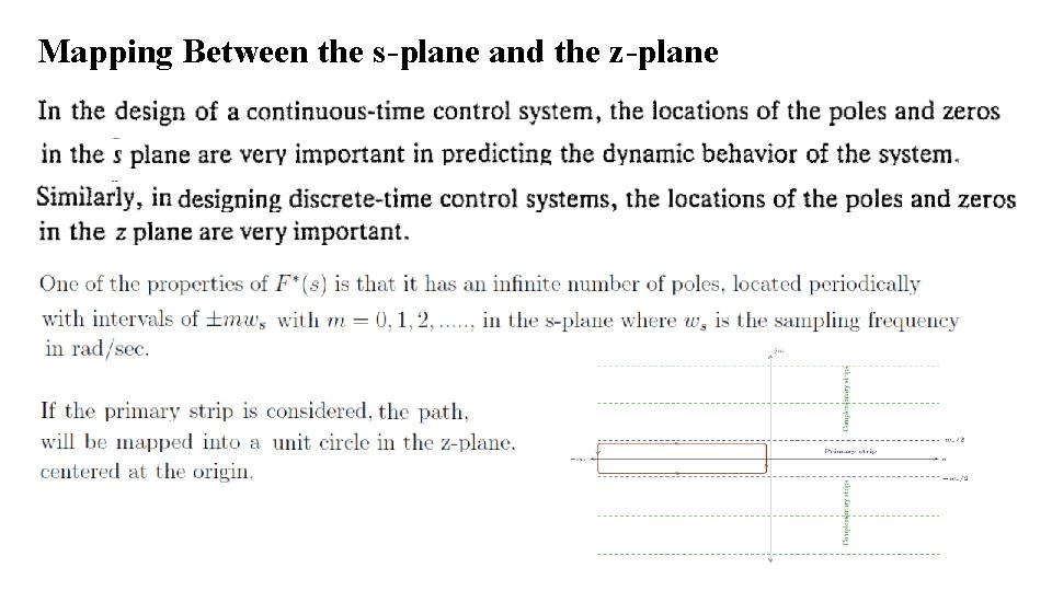 Mapping Between the s-plane and the z-plane 