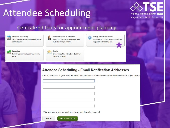 Attendee Scheduling Centralized tools for appointment planning 