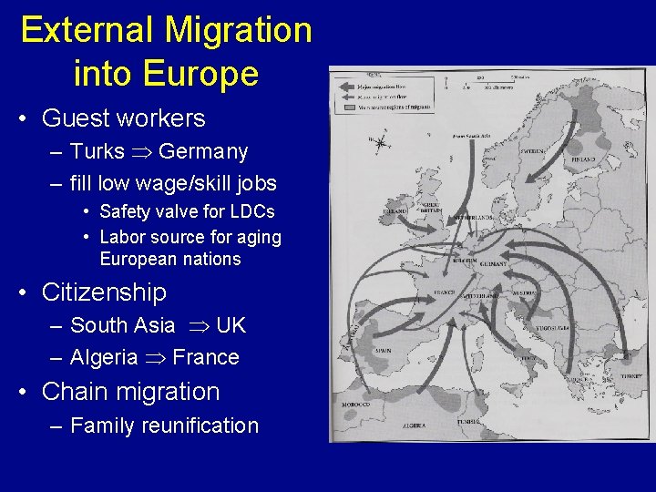 External Migration into Europe • Guest workers – Turks Germany – fill low wage/skill External Migration into Europe • Guest workers – Turks Germany – fill low wage/skill