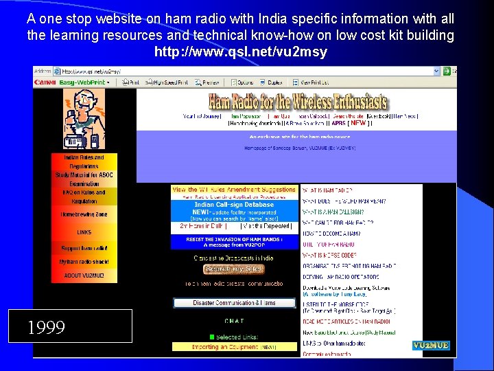 A one stop website on ham radio with India specific information with all the